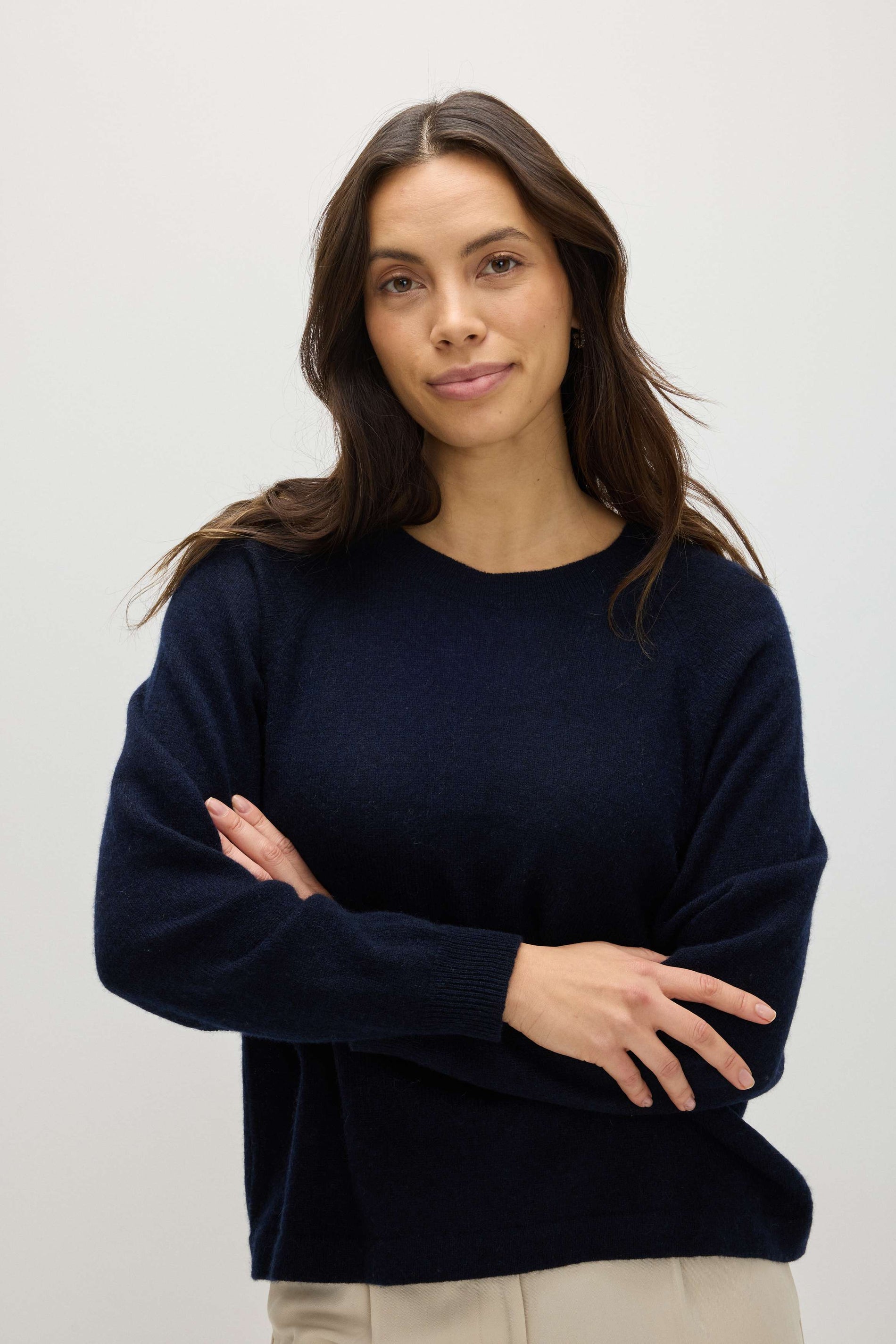 Davida Raglan Oversized Sweater Loose Tension Sweaters Navy