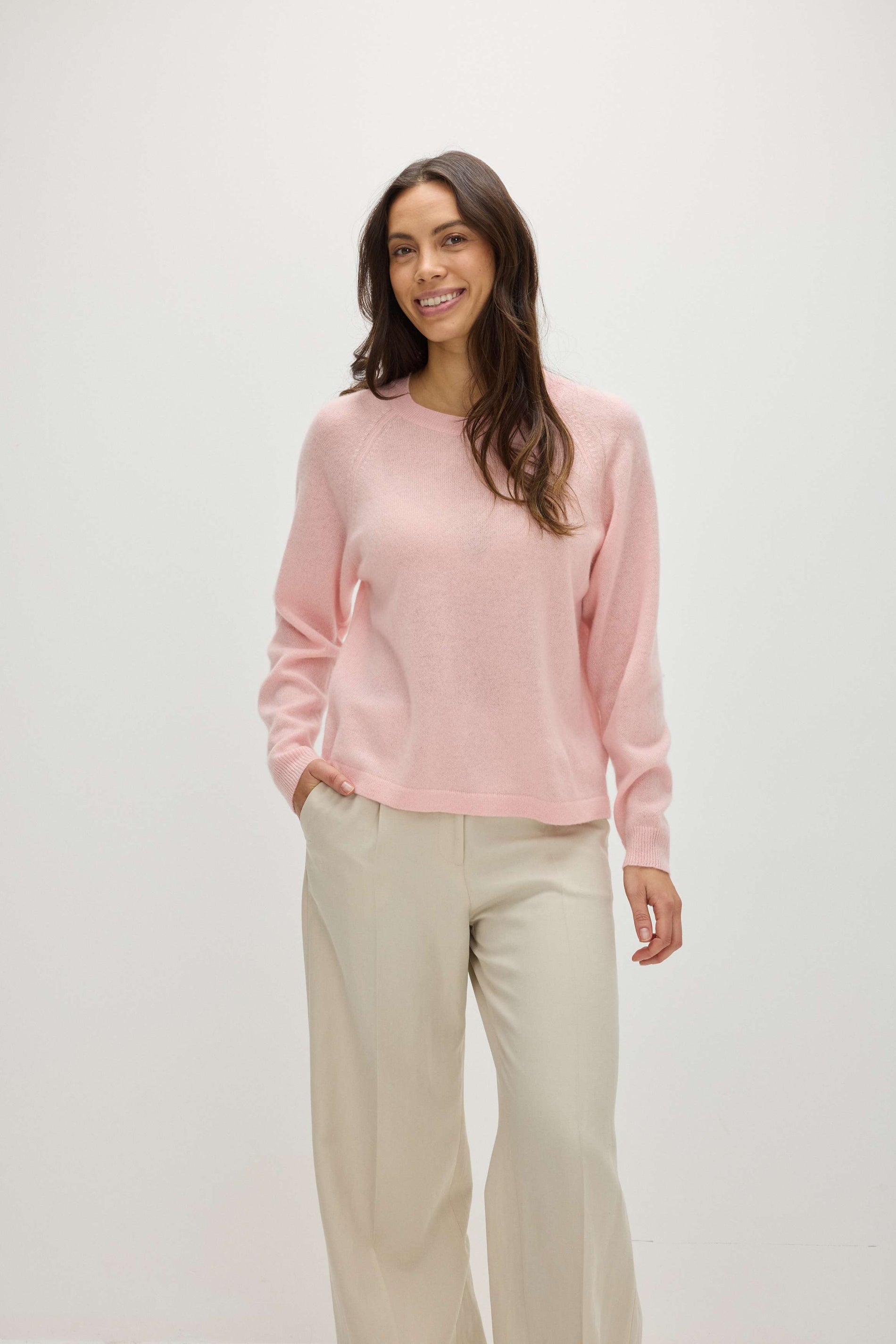 Davida Raglan Oversized Sweater Loose Tension Sweaters Pink