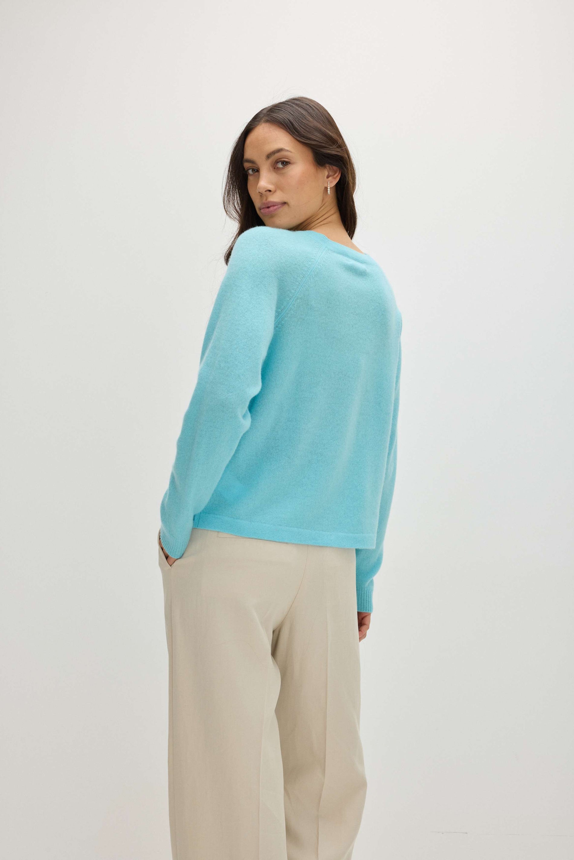 Davida Raglan Oversized Sweater Loose Tension Sweaters Turquoise