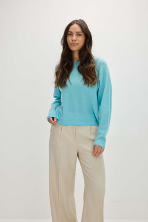 Raglan Oversized Sweater Loose Tension - Turquoise