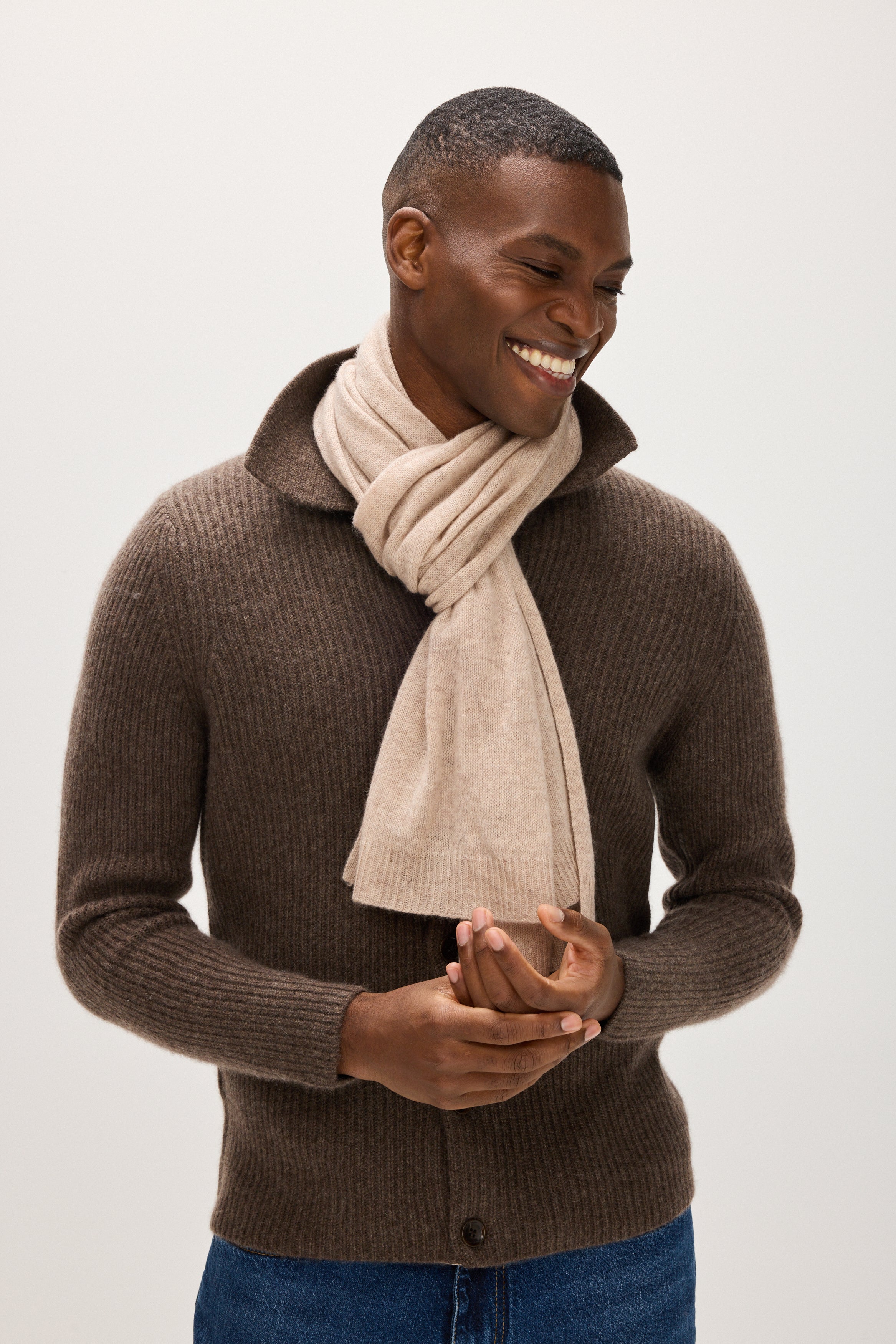 Rectangular Scarf - Accessories - Sand – Davida Cashmere