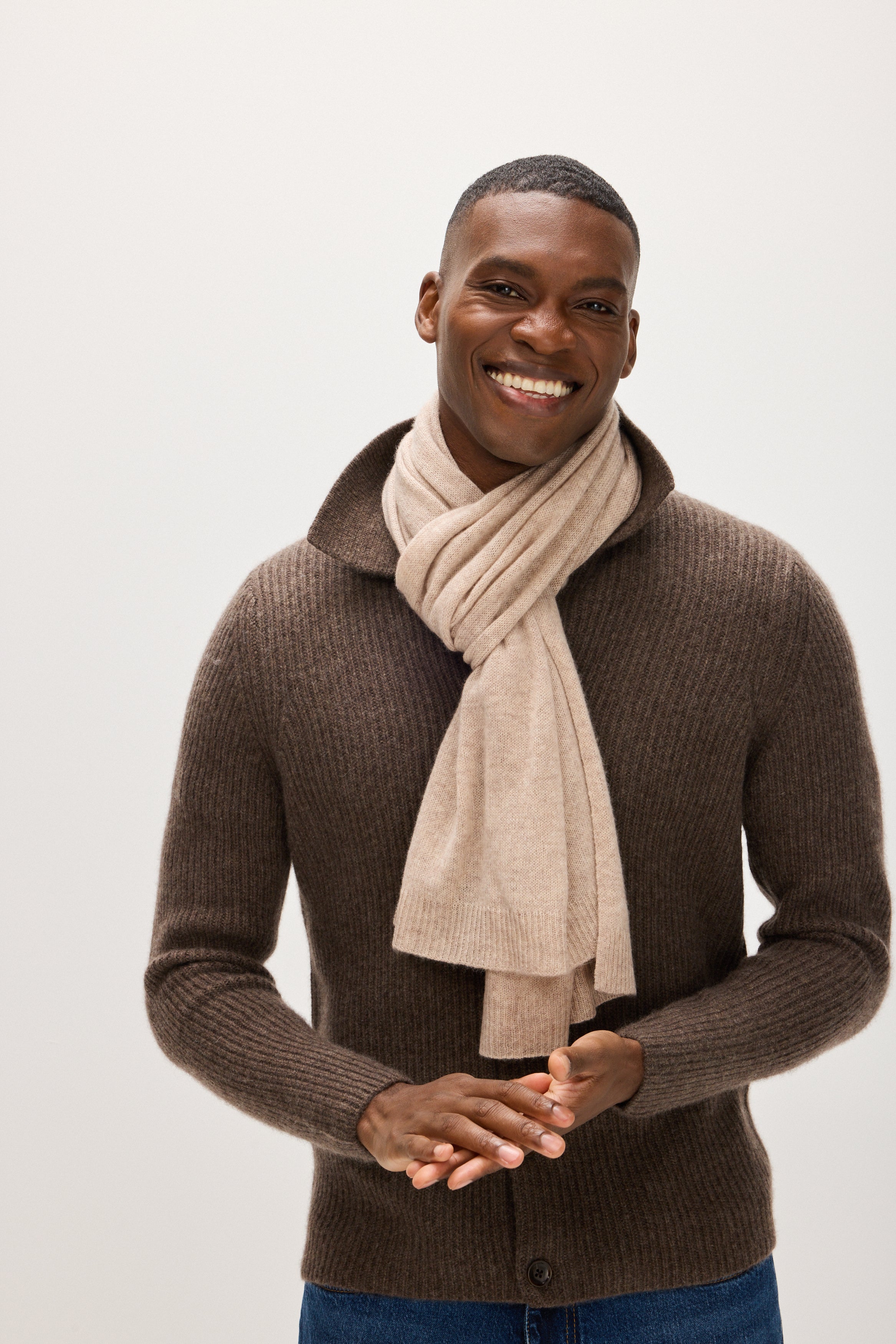 Rectangular Scarf - Accessories - Sand – Davida Cashmere