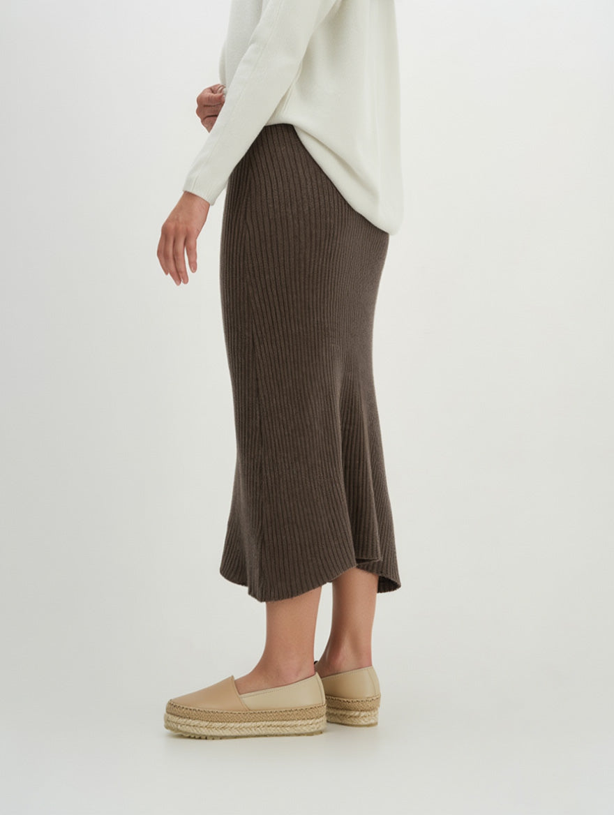 Davida Rib A-line Skirt Skirts Cacao