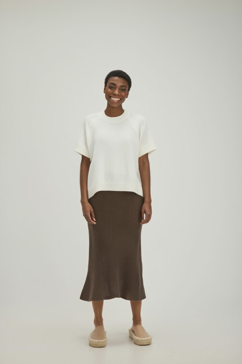 Davida Rib A-line Skirt Skirts Cacao