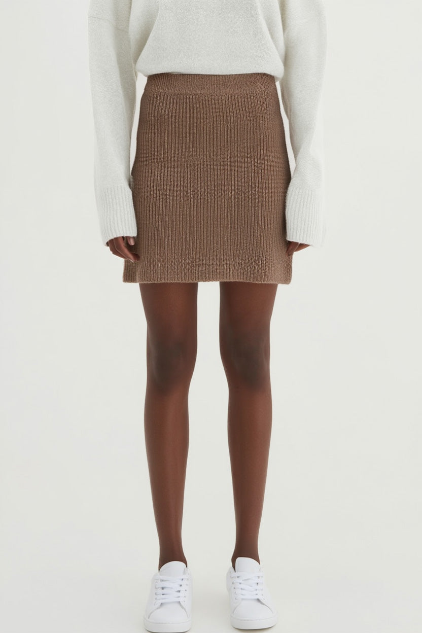 Davida Rib Mini Skirt Skirts Mink
