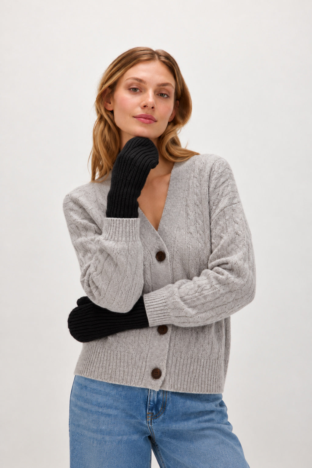 Davida Rib Mittens Accessories Black