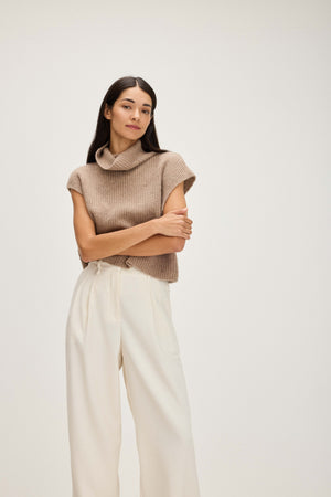 Ribbed Mini Vest - Mink