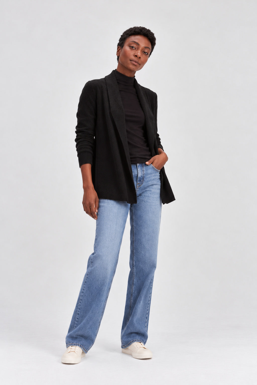 Davida Rollerneck Cardigan Cardigans Black