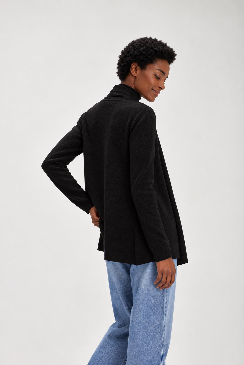 Davida Rollerneck Cardigan Cardigans Black