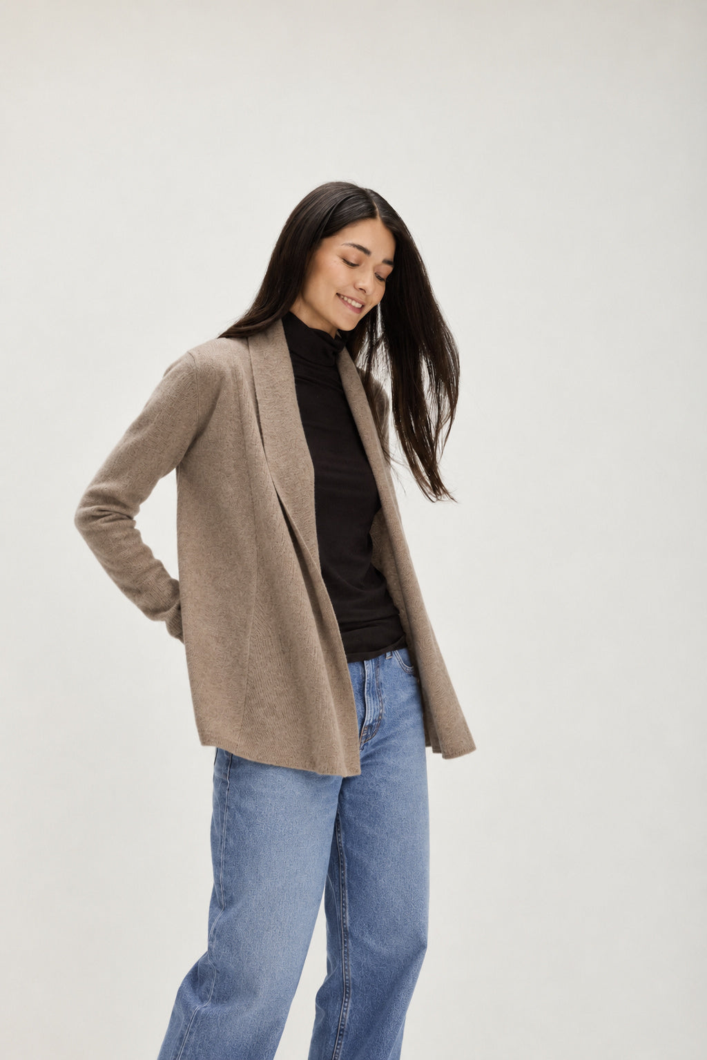 Davida Rollerneck Cardigan Cardigans Mink