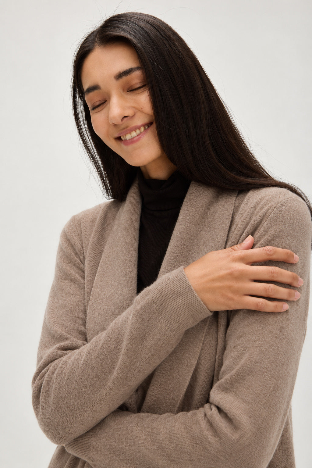Davida Rollerneck Cardigan Cardigans Mink