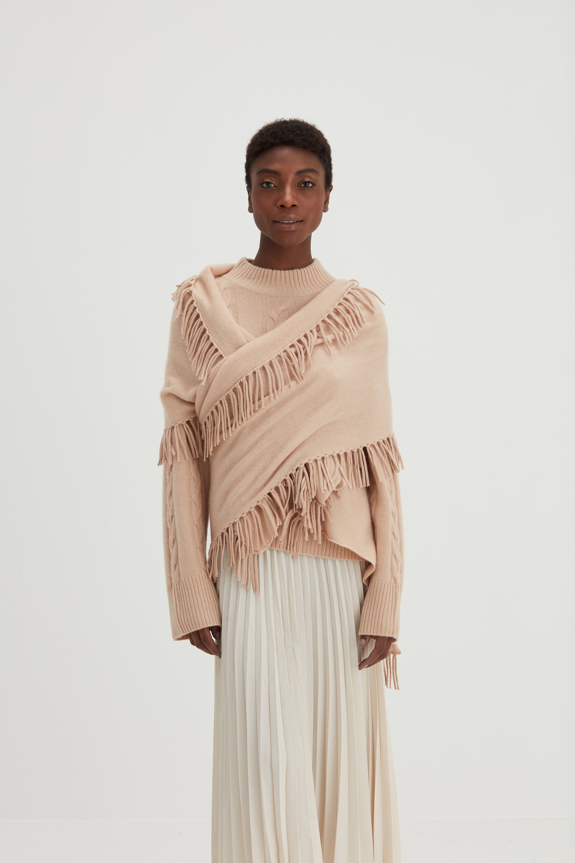 Davida Scarf Fringes Scarf Wheat
