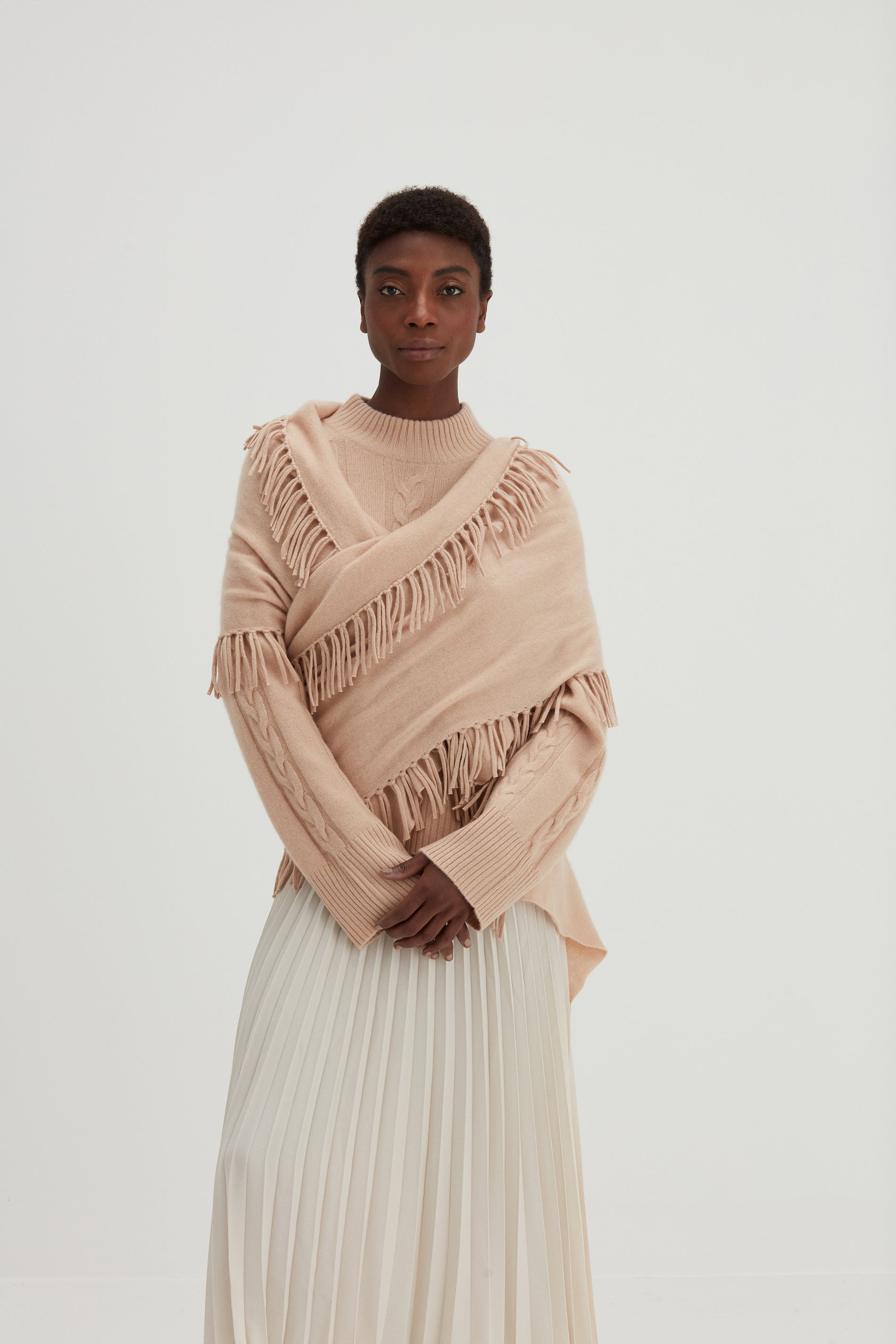 Davida Scarf Fringes Scarf Wheat