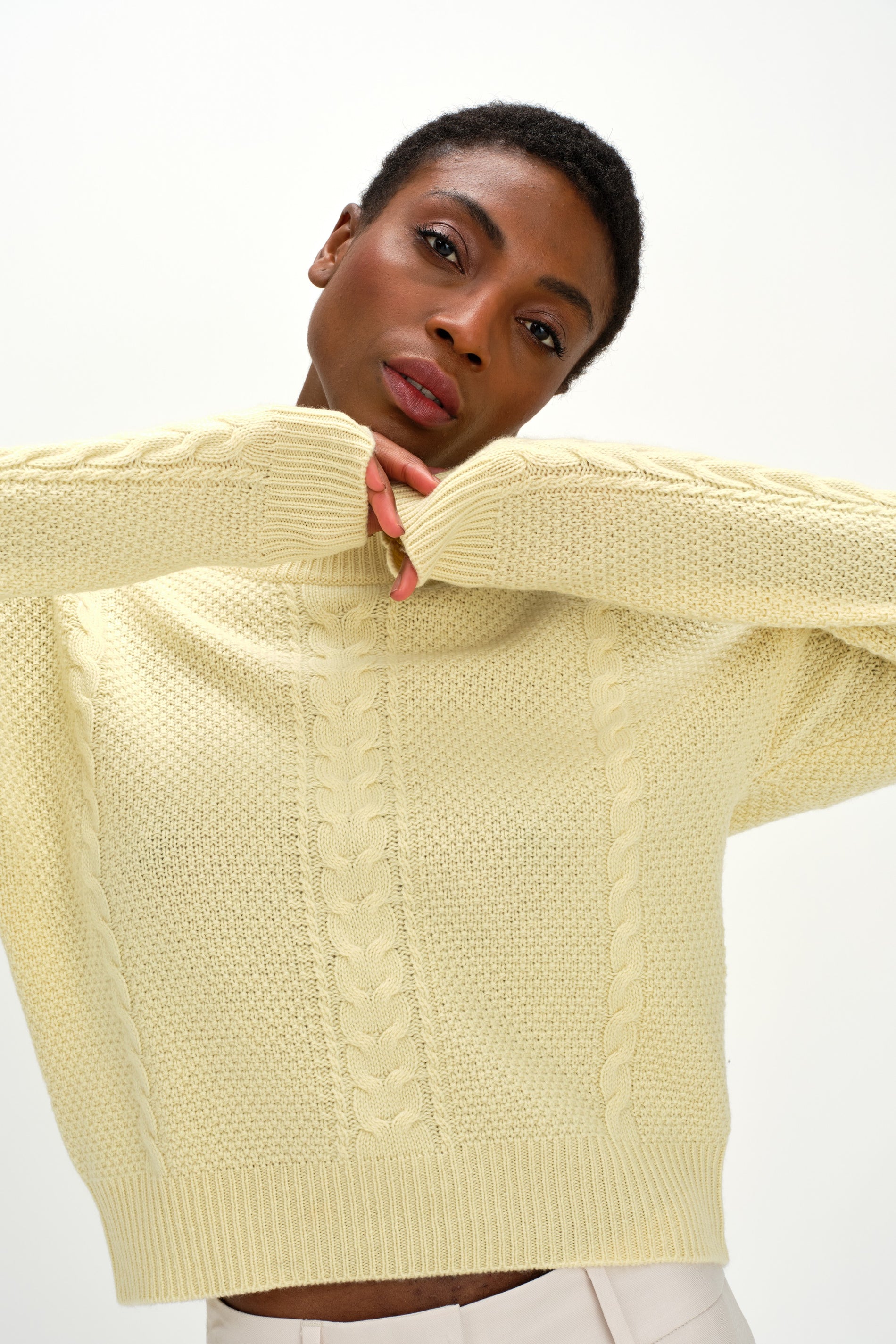 Davida Short Cable Sweater Sweaters Citrus