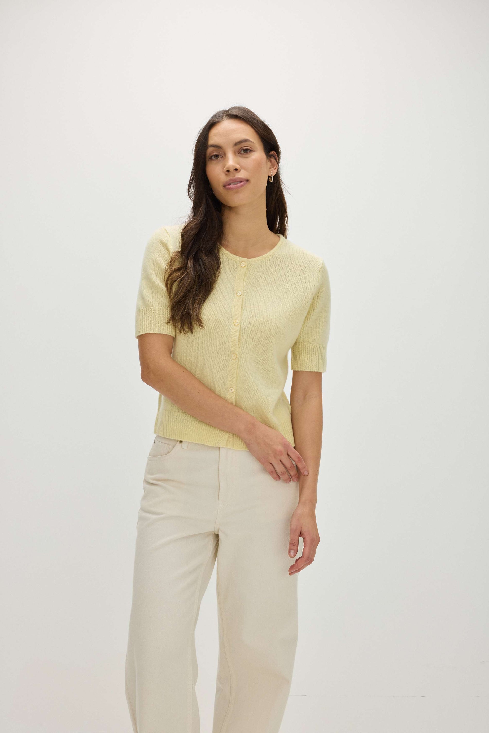 Davida Short Sleeve Boxy Cardigan Cardigans Citrus