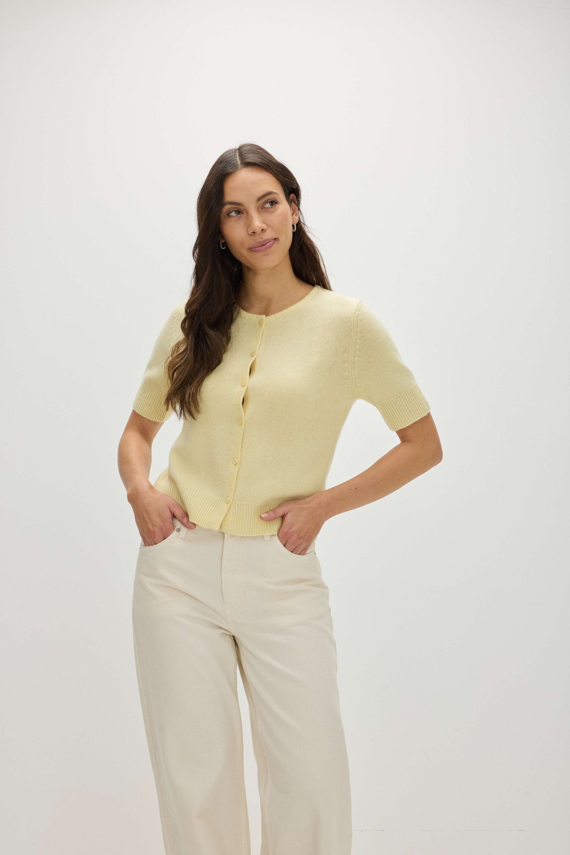 Davida Short Sleeve Boxy Cardigan Cardigans Citrus