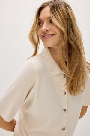 Short Sleeve Cardigan - White