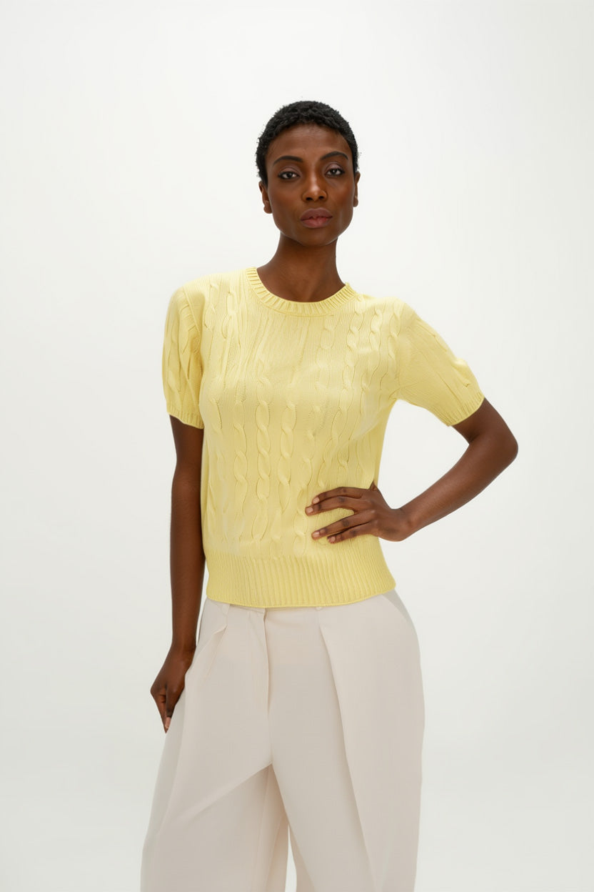 Davida T-Shirt Cable Sweaters Citrus