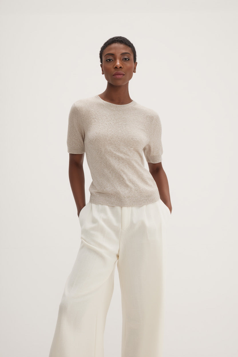 Davida T-shirt Oversized Sweaters Sand