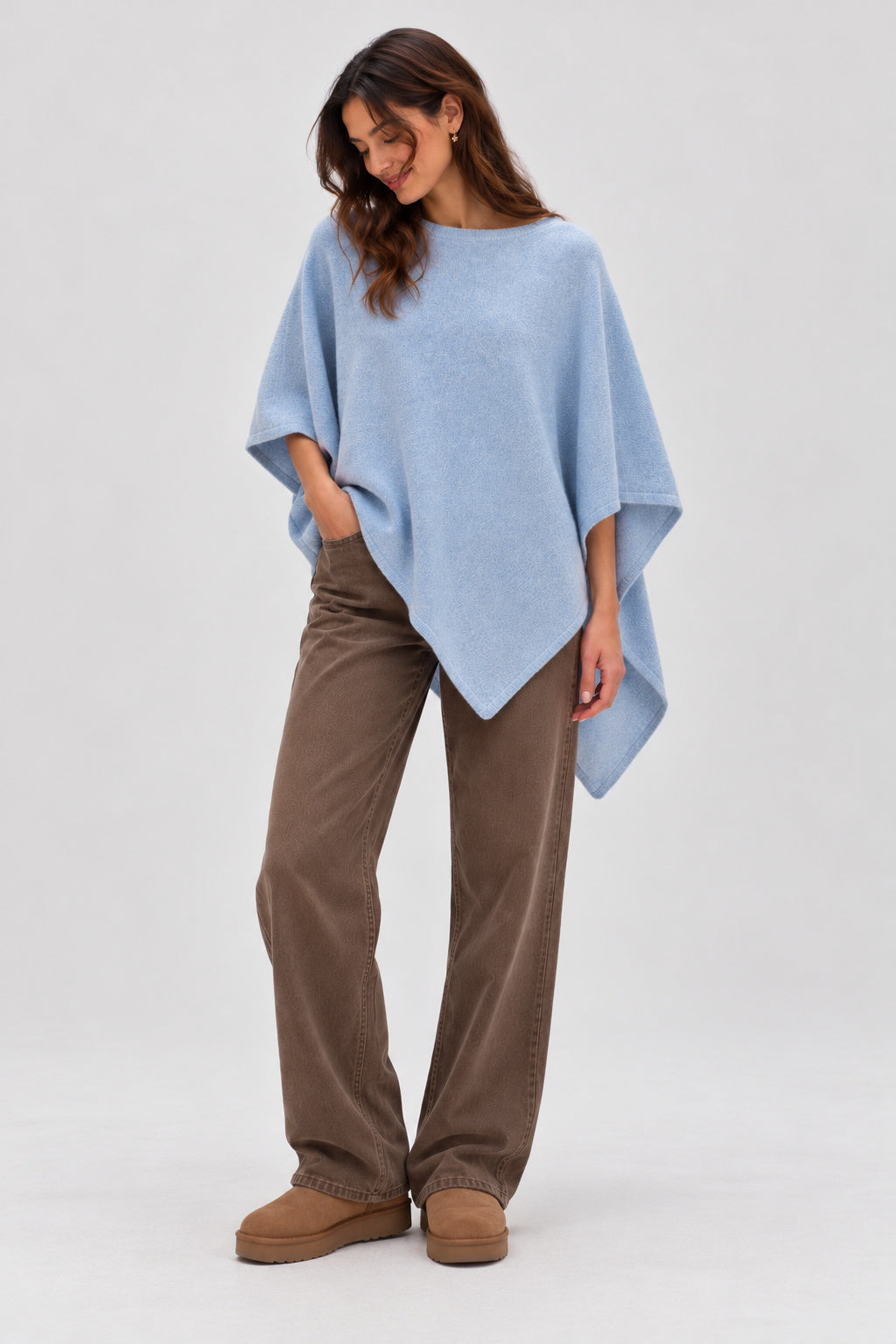 Davida Triangle Poncho Poncho Blue Fog