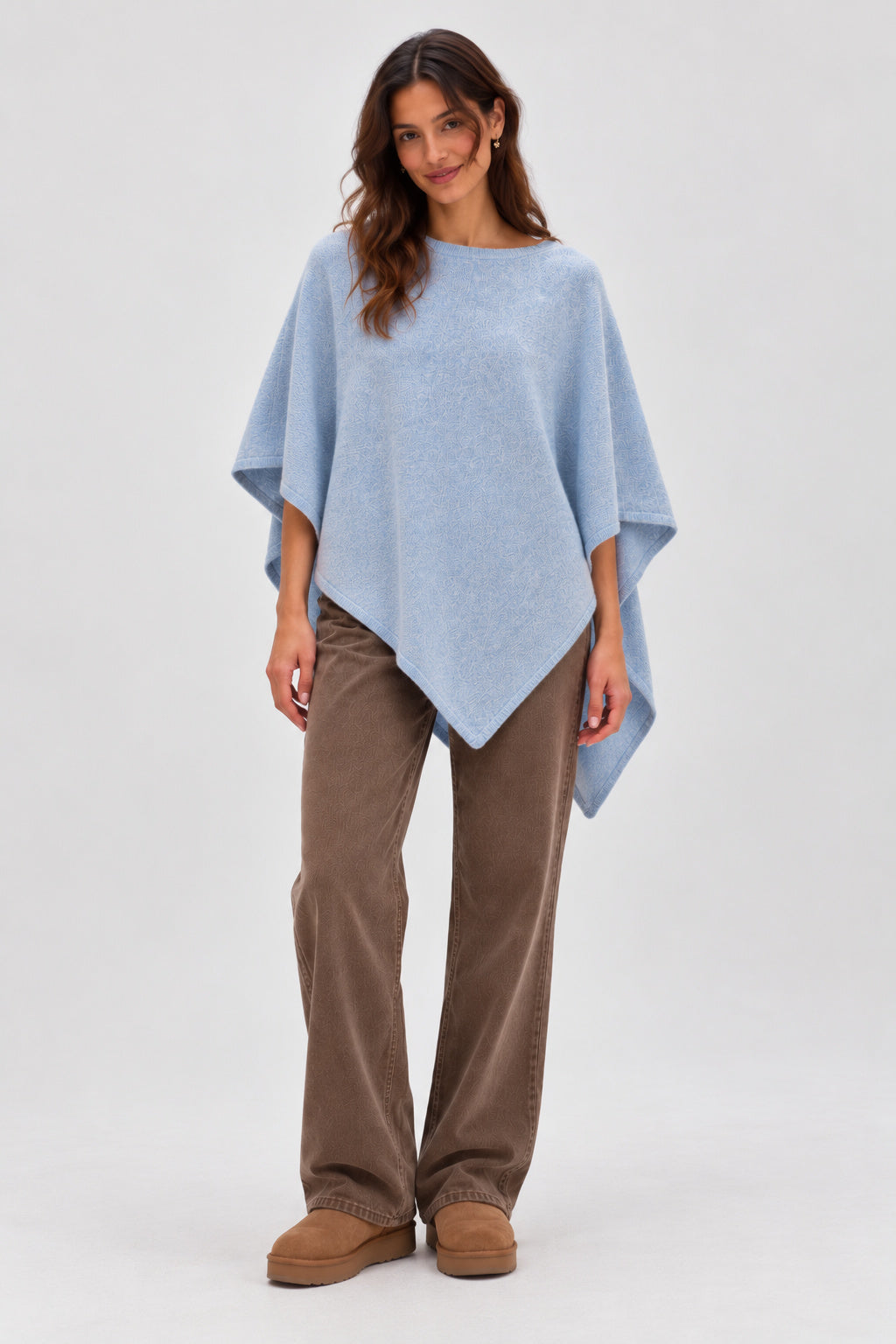 Davida Triangle Poncho Poncho Blue Fog