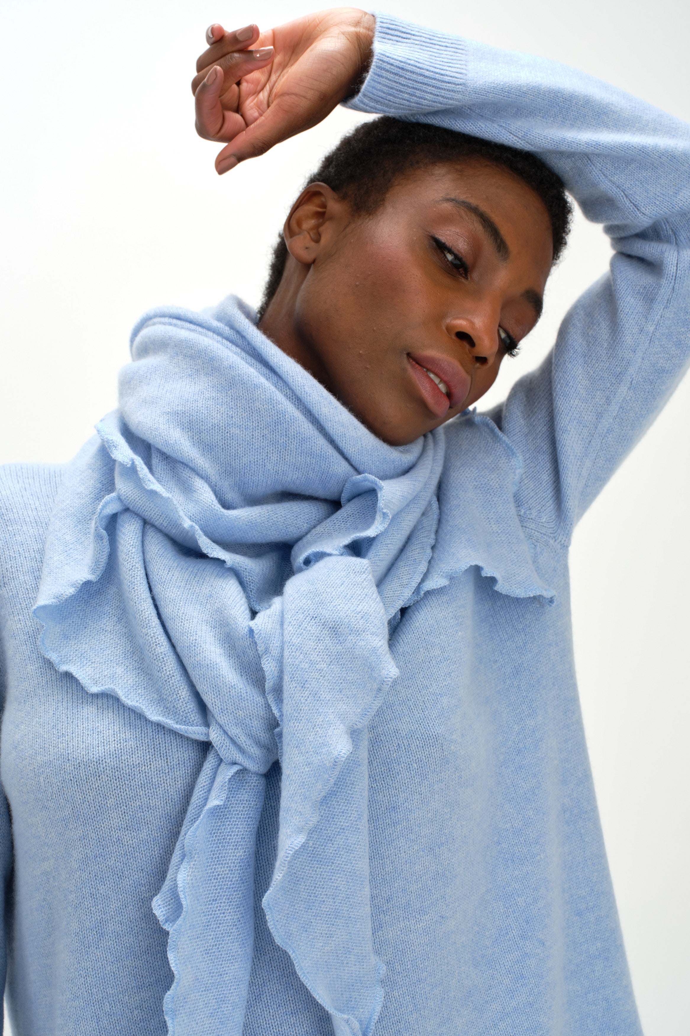 Triangle Scarf - Scarf - Blue Fog – Davida Cashmere