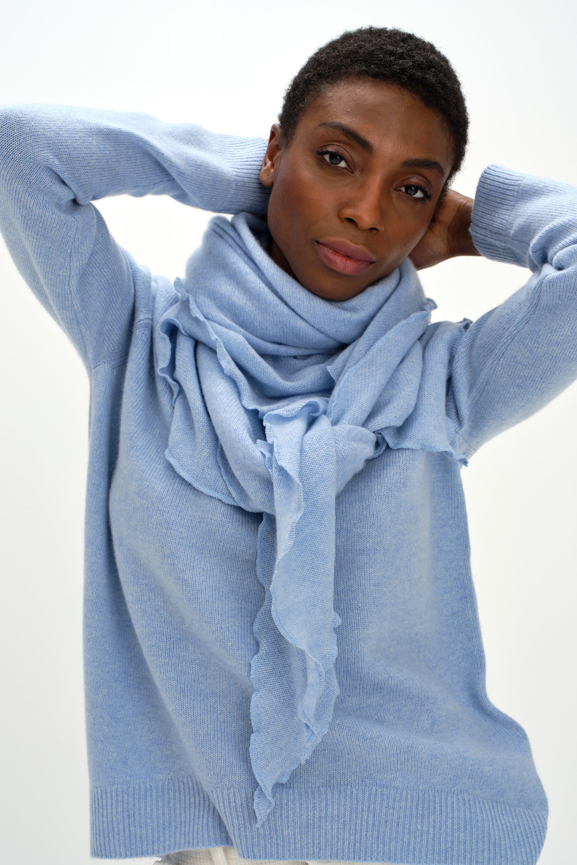 Davida Triangle Scarf Scarf Blue Fog