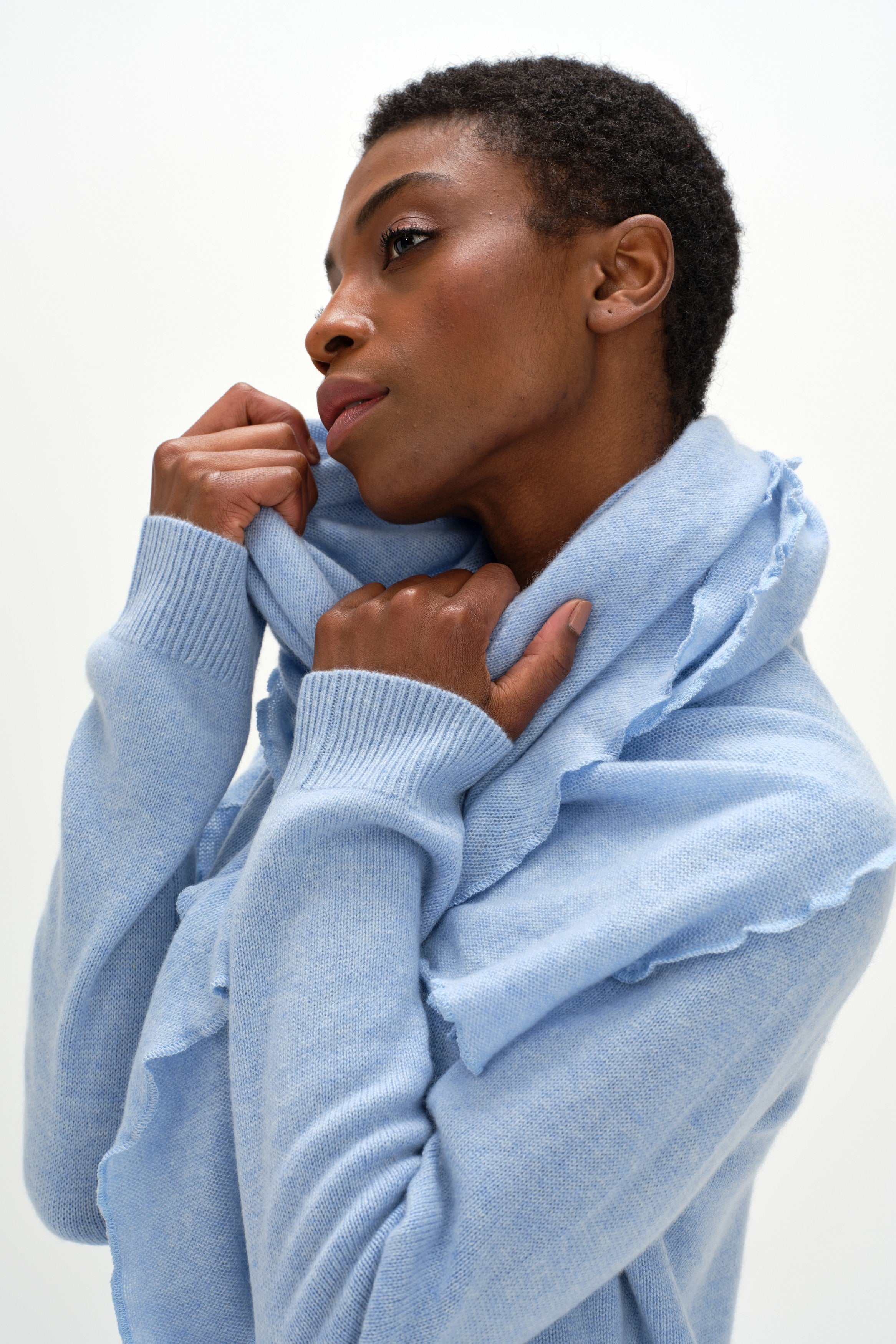 Triangle Scarf - Scarf - Blue Fog – Davida Cashmere