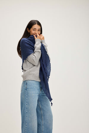 Triangle Scarf - Denim Blue