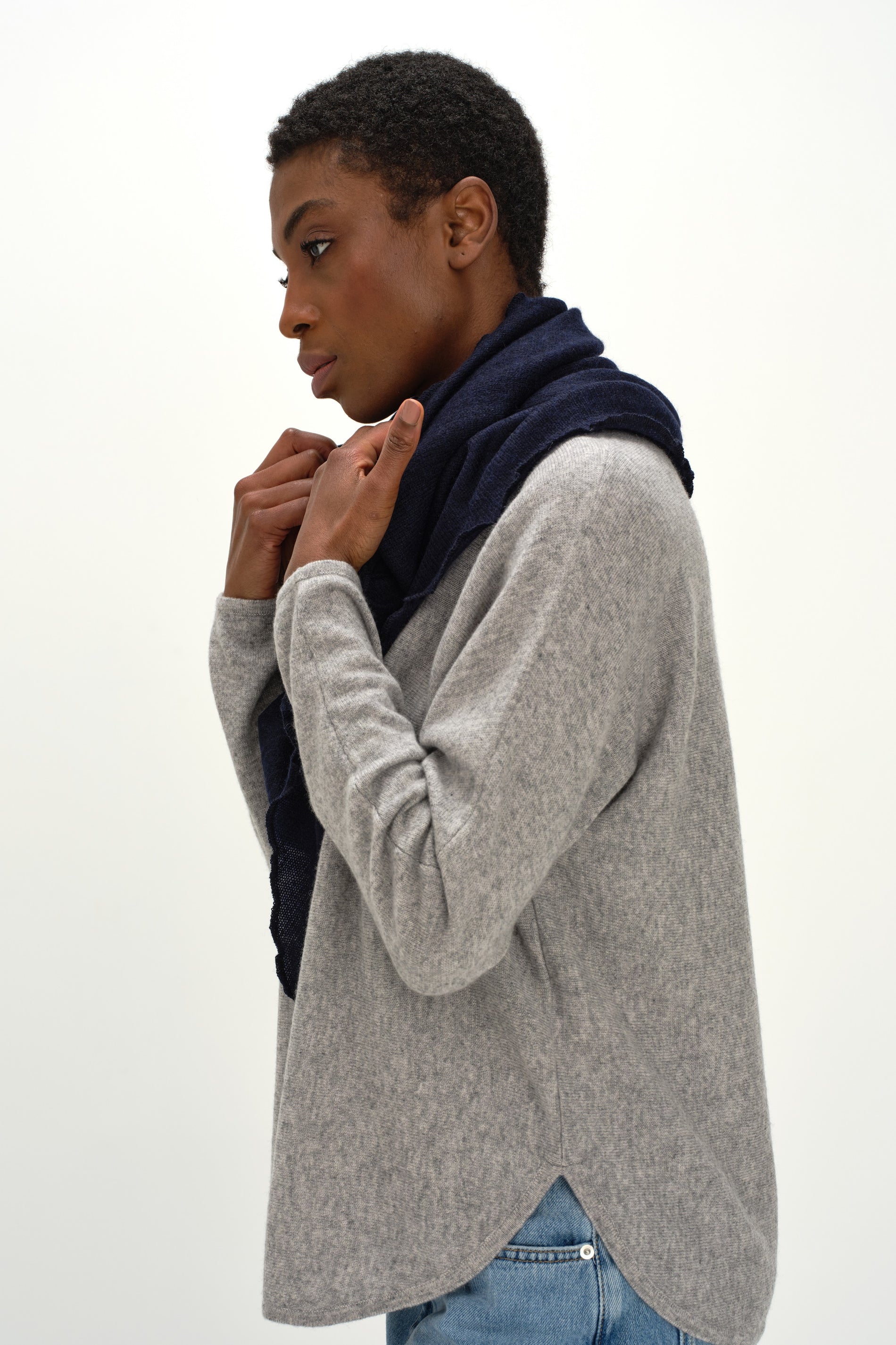 Davida Triangle Scarf Scarf Navy