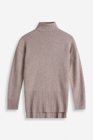 Turtleneck Oversized Slits - Sand