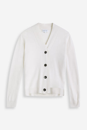 V-neck Buttons Cardigan - White