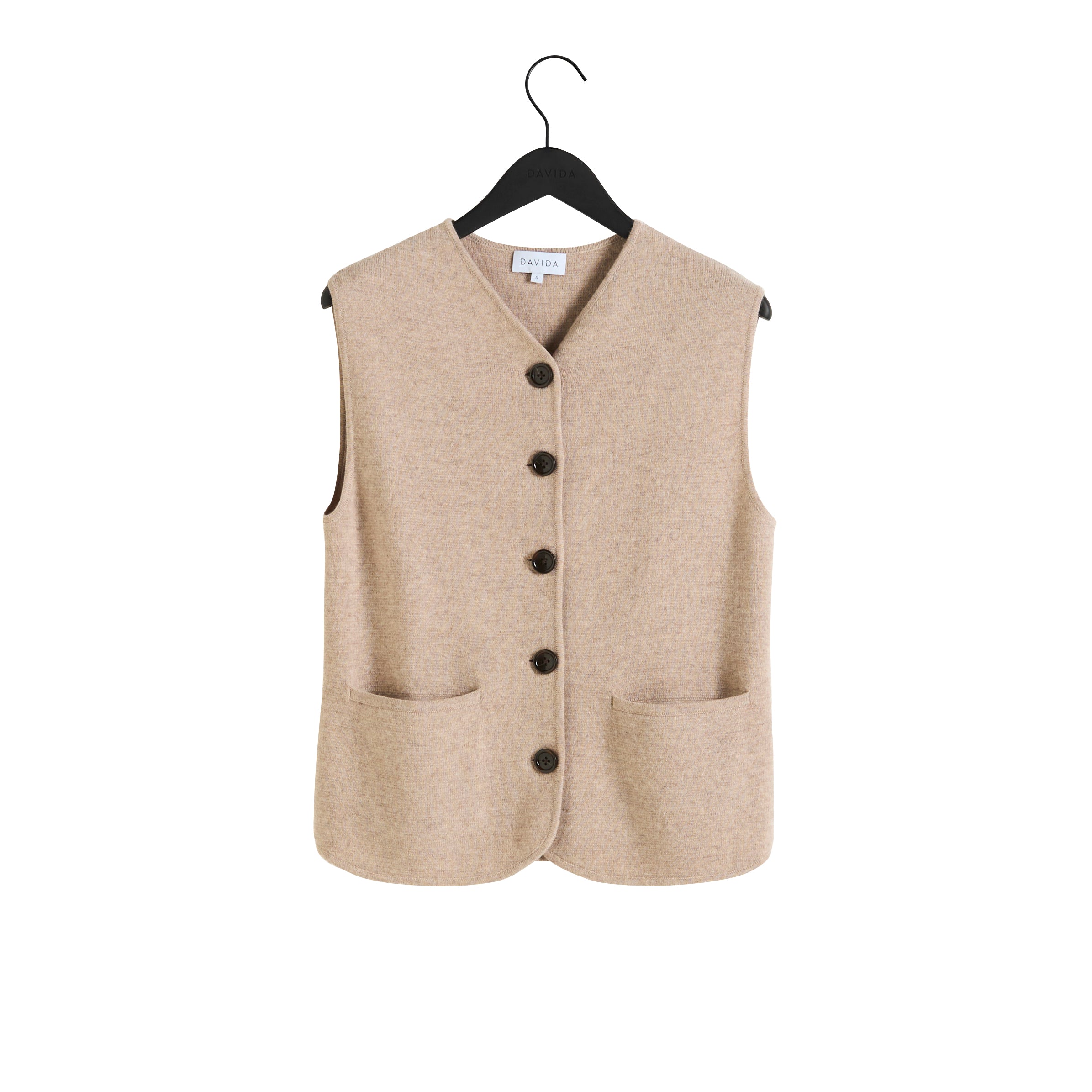 美品 24awMAATEE&SONS CASHMERE MINK VEST V-neck Cardigan Vest - Cardigans - Mink – Davida Cashmere