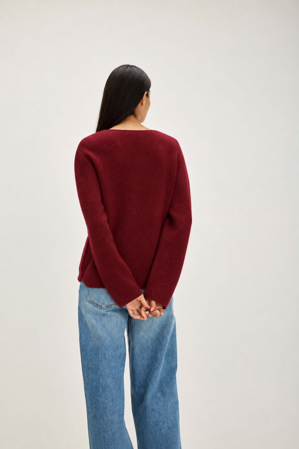 Davida V-neck Jacket Sweaters Mulberry Red