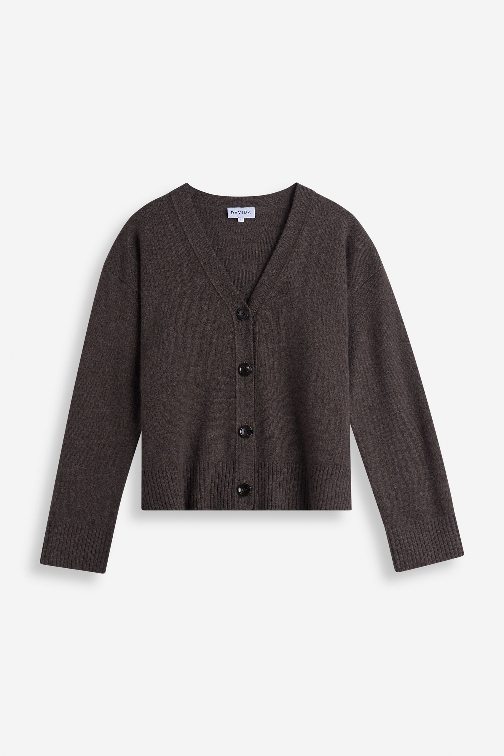 V-neck Wide Cardigan - Cardigans - Cacao – Davida Cashmere