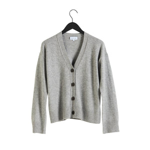 V-neck Wide Cardigan - Light Grey