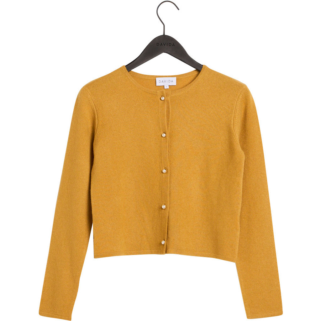 Davida classic cardigan pearl buttons Cardigans Mustard