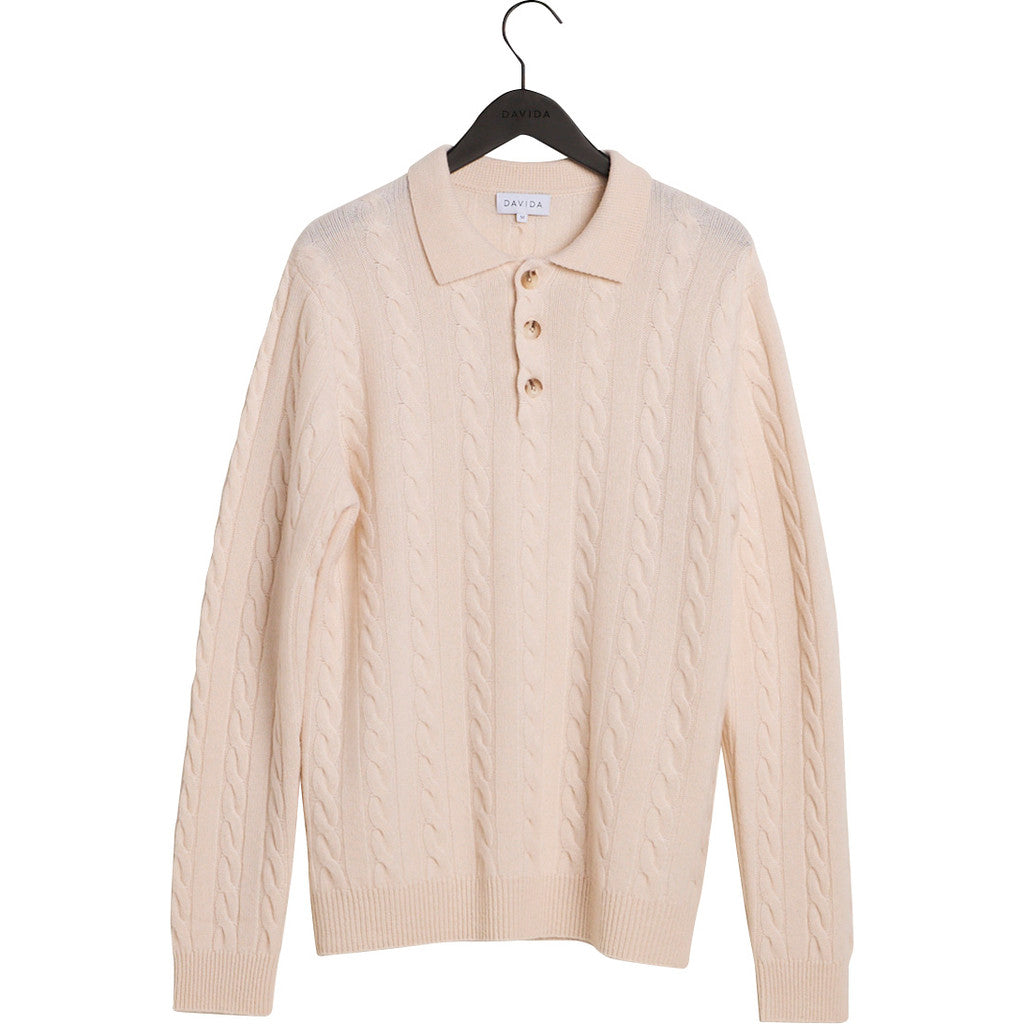 Davida man collar cable sweater Sweaters White