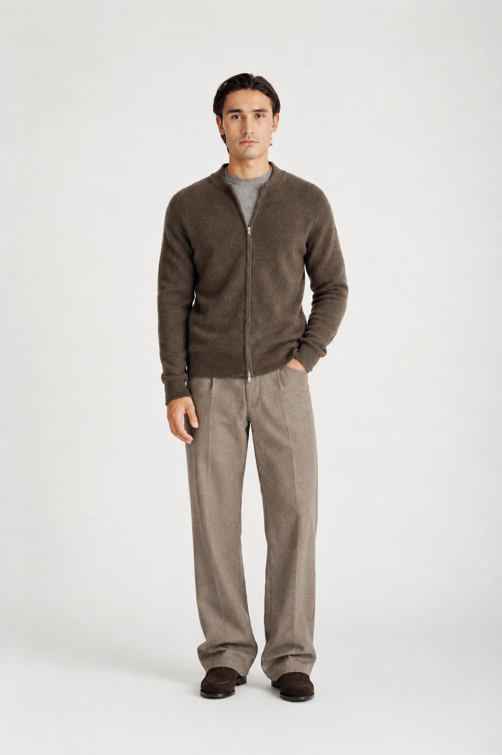 Davida man full zip Cardigans Cacao