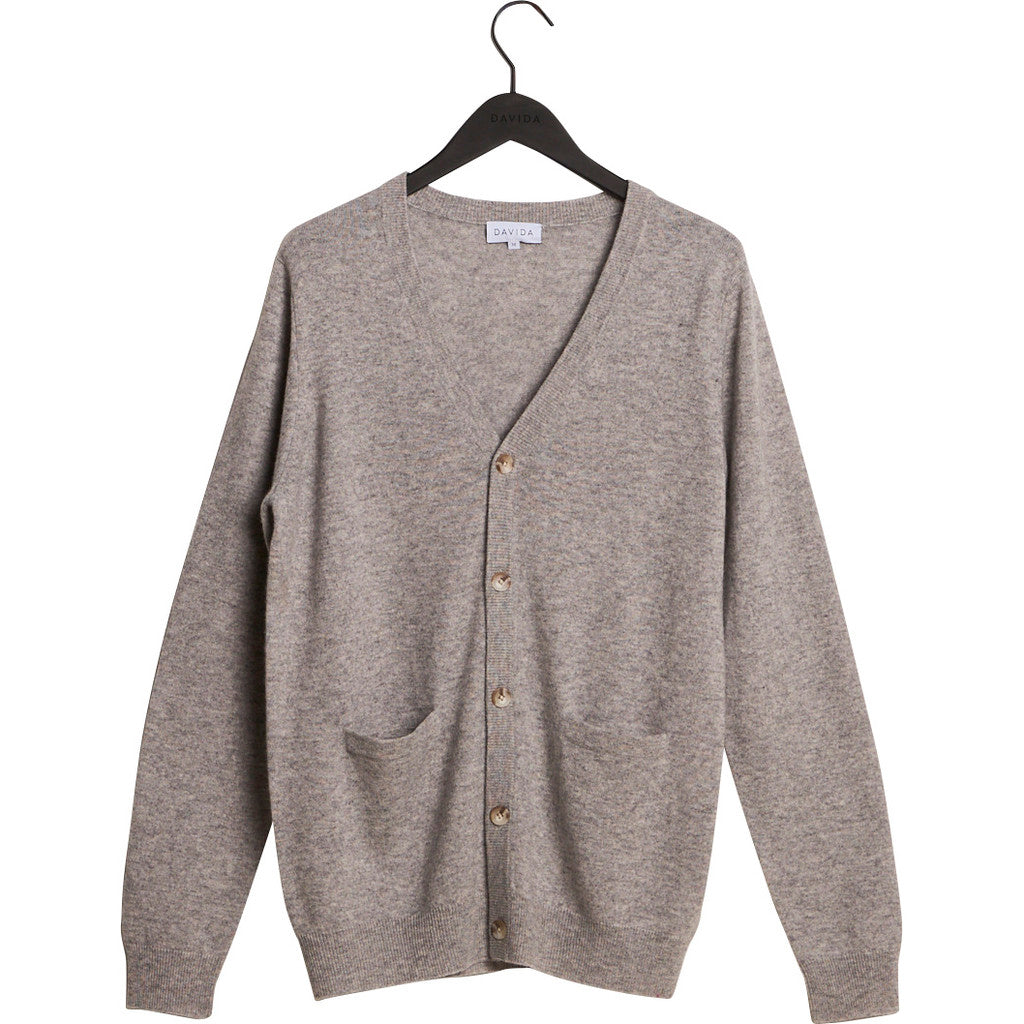 Davida man v cardigan Cardigans Light Grey