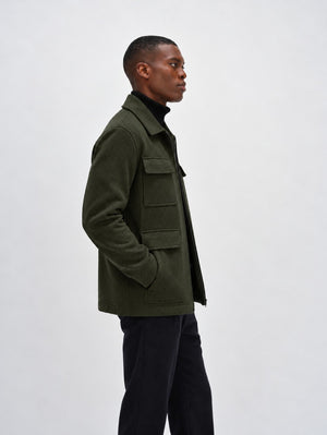 man woven army jacket - Army Green