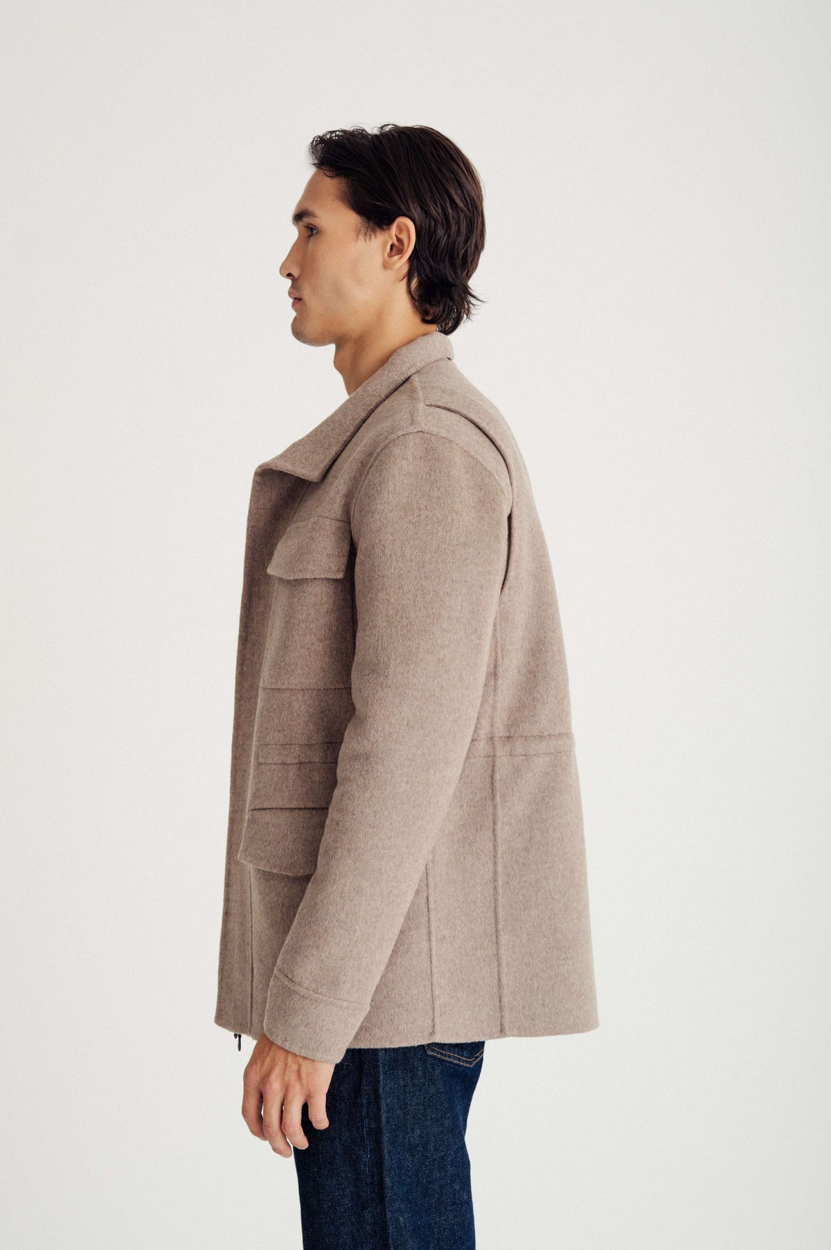 Davida man woven army jacket Outerwear Sand