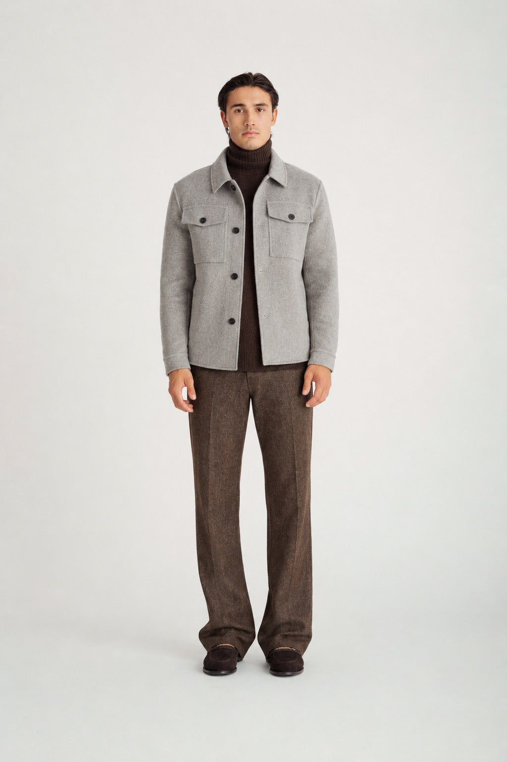 Davida man woven overshirt jacket Outerwear Light Grey