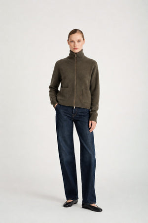 pocket zip jacket - Hunter's Green