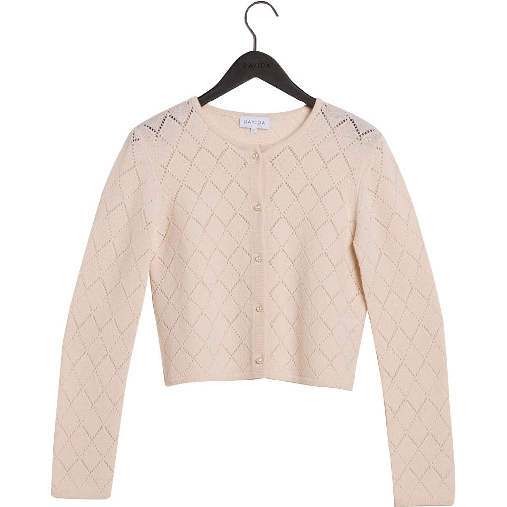 Davida square knitted classic cardigan Cardigans Sand