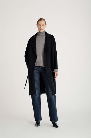 woven coat - Black