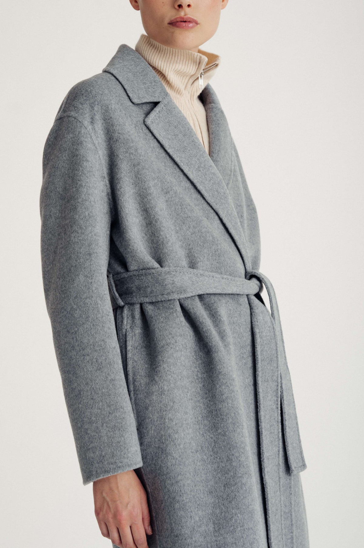 Davida woven coat Outerwear Light Grey