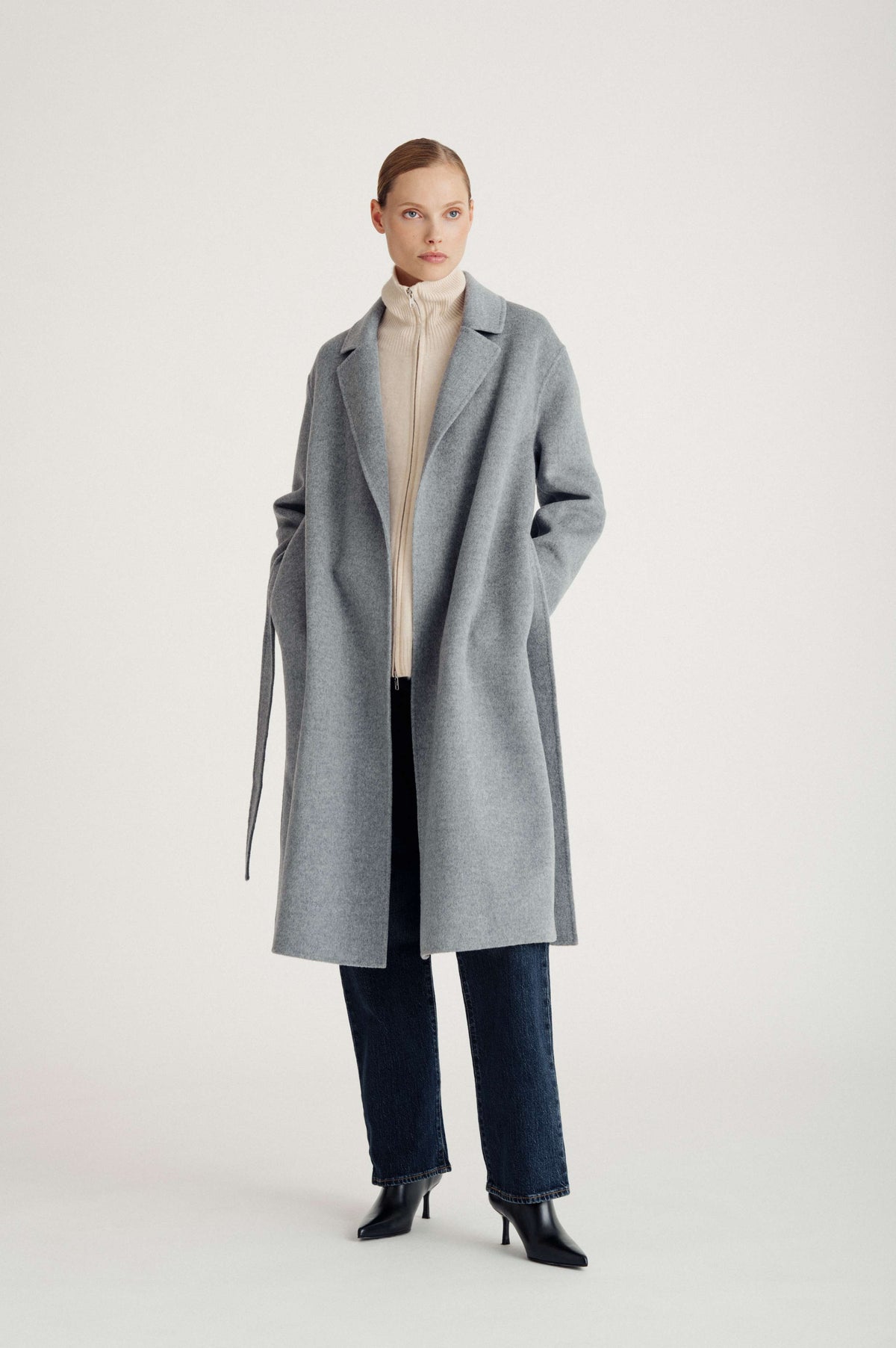 Davida woven coat Outerwear Light Grey
