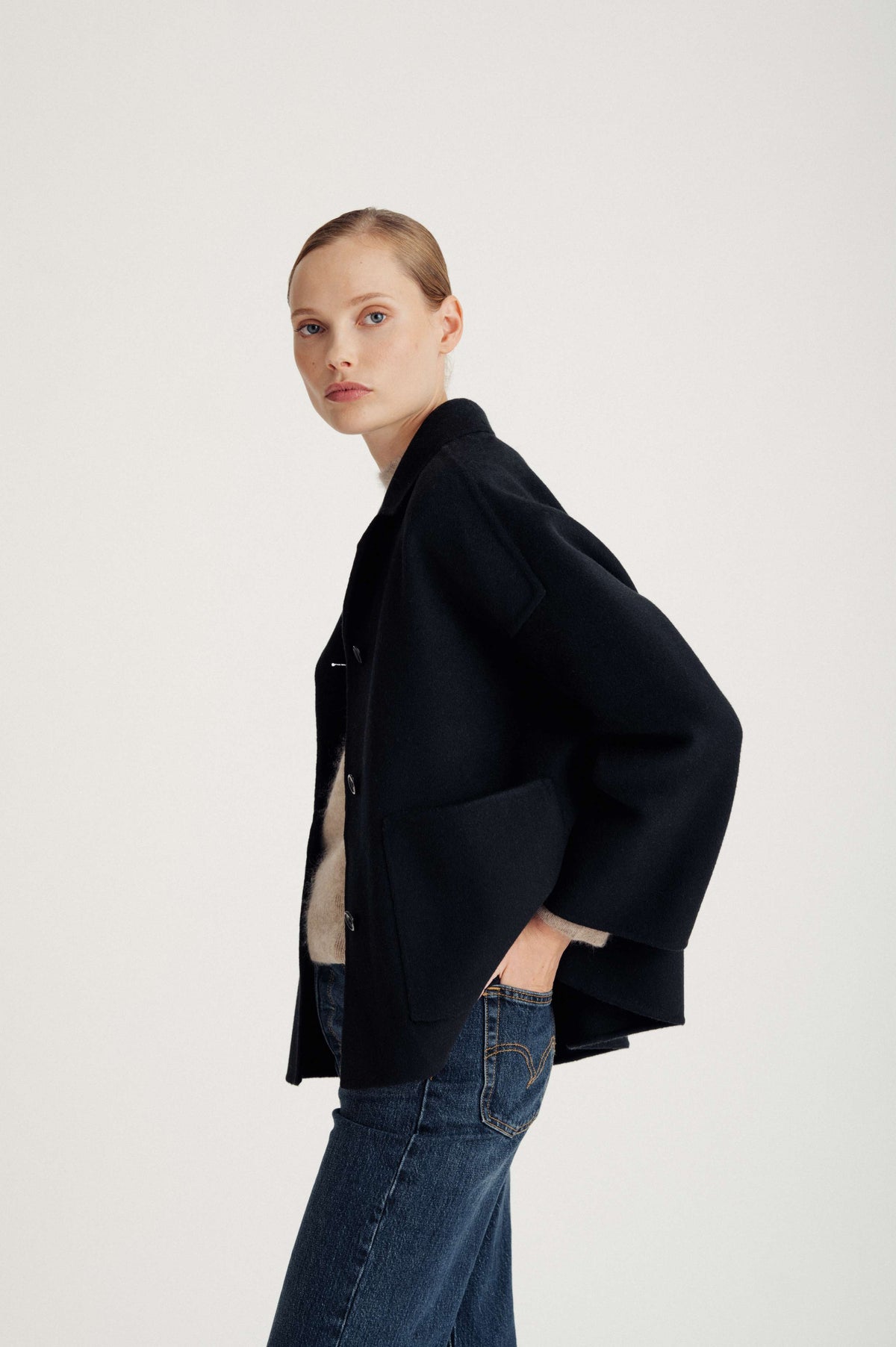 Davida woven jacket Outerwear Black