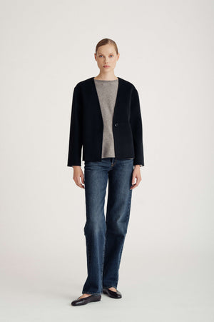 woven kimono jacket - Black
